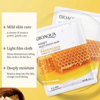 Masques pour les yeux Bioaqua, masque visage en feuille, soin de la peau, avocat, concombre, aloe vera, hydratant, blanchissant, naturel, bio, miel, thé vert