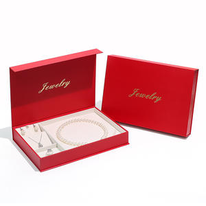 Spot all'ingrosso di fascia alta rosso alla moda collana di perle Set scatola quadrata orecchini <span class=keywords><strong>anello</strong></span> <span class=keywords><strong>festa</strong></span> <span class=keywords><strong>della</strong></span> <span class=keywords><strong>mamma</strong></span> confezione regalo scatola - Product Image 2