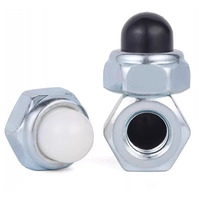 Écrous autobloquants hexagonaux à tête bombée en acier zingué DIN 986 M5-M10 avec insert en nylon