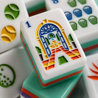 Set Mahjong Bertema Golf 31.5X23X16Mm Akrilik 4 Lapis, 160 Buah Ubin Mahjong Amerika 8 Joker, Tersedia Pengiriman Cepat