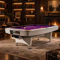 Table de billard professionnelle de 9 pieds en ardoise pour la maison ou les salles de billard, avec cadre et pieds en chêne massif, qualité commerciale.