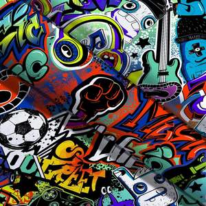 <span class=keywords><strong>Tapisserie</strong></span> <span class=keywords><strong>Graffiti</strong></span> de rue moderne Musique de rue urbaine créative Hip Hop Hippie Art Tapisseries <span class=keywords><strong>Tapisserie</strong></span> colorée amusante en stock - Product Image 6