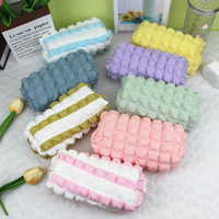 Étui de rangement cosmétique tendance en polyester écologique doux avec fermeture éclair