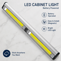 Barre lumineuse magnétique COB LED en alliage d'aluminium pour la cuisine Barre lumineuse sans fil Jumbo pour armoire