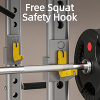 Rack de musculation multifonctionnel tout-en-un, cage à squats, appareil d'entraînement fonctionnel avec système de câbles pour la musculation à domicile