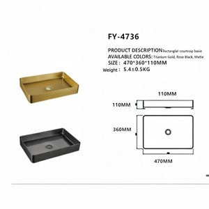 <span class=keywords><strong>Lavabo</strong></span> rectangulaire à poser en acier inoxydable 304 pour hôtel, villa, bar, lavage des mains et rinçage de la <span class=keywords><strong>bouche</strong></span>, finition PVD noire - Product Image 4