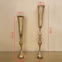 Shuuzuan — trompette, décoration pour événement, centre de Table de mariage, Vase en métal doré et argenté