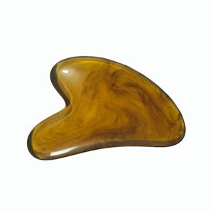 skin care face up <b>beauty</b> <b>tools</b> amber color glass massager roller and resin gua sha set - Product Image 2