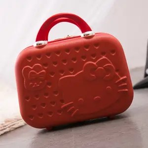 professional cosmetic bag for makeup gift box Waterproof travel portable small luggage case Kitty cat cartoon bag