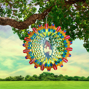 Moving Rainbow <span class=keywords><strong>Dolphin</strong></span> Winds pinner 3D Edelstahl hängende Terrasse und Garten Außen dekorationen - Product Image 3