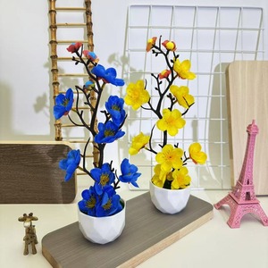Bonsai <span class=keywords><strong>di</strong></span> <span class=keywords><strong>Fiori</strong></span> <span class=keywords><strong>di</strong></span> Prugna Diamantati Transfrontalieri per Capodanno e Festival <span class=keywords><strong>di</strong></span> Primavera, Decorazione per Soggiorno, Pianta in Vaso Simulata - Product Image 3