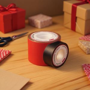 Nastro decorativo Iln 3,8 cm x 3,5 m rosso nero per realizzare regali - Product Image 3