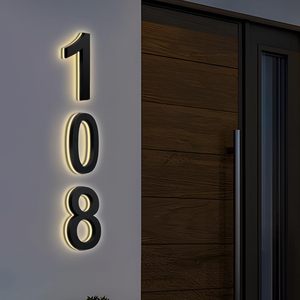 Numéros de maison personnalisés pour l'extérieur, éclairés - Panneau d'<span class=keywords><strong>adresse</strong></span> lumineux en acrylique - Panneau d'<span class=keywords><strong>adresse</strong></span> LED grand format, étanche - Product Image 5