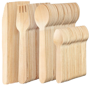 Cuillères jetables en bois biodégradable en gros, couverts en bois de bouleau pour la crème glacée, les desserts, le yaourt et la restauration - Product Image 1
