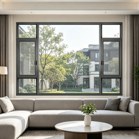 Ventana Abatible Moderna de Aleación de Aluminio con Rotura de Puente Térmico, Doble Vidrio Templado, Insonorizada, con Certificación Energy Star para Apartamento