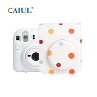 Sac à bandoulière souple en cuir PU mignon pour appareil photo, étui de protection pour Fujifilm Instax Mini 12, idéal pour les fêtes ou l'usage quotidien