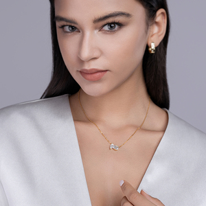 Wholesale 925 <strong>Silver</strong> Gold Plated VVS Marquise Stone and <strong>Emerald</strong> Moissanite Stone Setting <strong>Necklace</strong> Women Pendant <strong>Necklace</strong> - Product Image 4