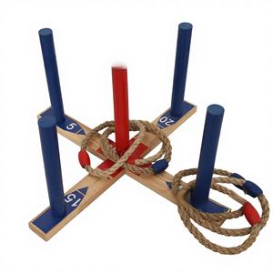 Jeu de lancer d'anneaux en bois pour la maternelle, jeu éducatif d'extérieur pour les enfants de 0 à 24 mois - Product Image 4