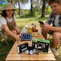 Kit d'alimentation solaire portable Fengming FM01 pour usage extérieur et résidentiel avec 3 ampoules LED blanches froides 6000K, indice de protection IP65
