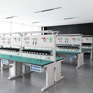 Banc de travail robuste pour assemblage de vélos électriques avec gestion des câbles et support pour clé dynamométrique - Product Image 2