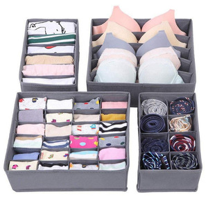 Boîte de rangement pour sous-vêtements en tissu non tissé, multi-compartiments, pour sous-vêtements, chaussettes, pulls, boîte de rangement pour tiroir de garde-robe - Product Image 1