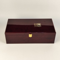 Scatola Regalo per Vino in Legno con Finitura Lucida, Personalizzabile con Logo, per Bottiglia Singola, con Inserto in Schiuma
