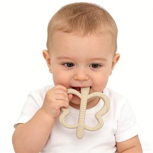 Anneau de dentition personnalisé en silicone de qualité alimentaire pour bébé, forme papillon, sans BPA, jouet de dentition pour nouveau-nés, soulagement des douleurs gingivales des nourrissons - Product Image 4
