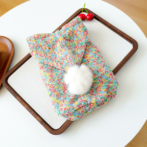 Vêtements pour chiens et chats écologiques, doux et confortables, vêtements pour animaux de compagnie personnalisés en polyester coupe-vent pour l'hiver avec pompon - Product Image 5