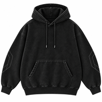 Sweat-shirt unisexe personnalisé OEM, coupe ample et oversize, en molleton de coton épais, effet délavé vintage, style streetwear côtelé, impression DTG au dos