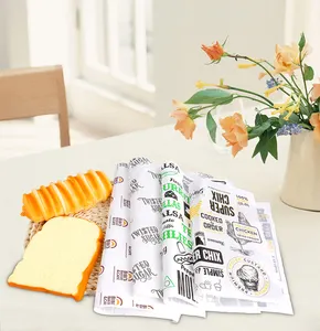 Biologisch abbaubares Verpacken von trockenem Brot Deli Dry Waxed Papers Sheets Verdicktes braunes Kraft-Sandwich papier für Lebensmittel korb