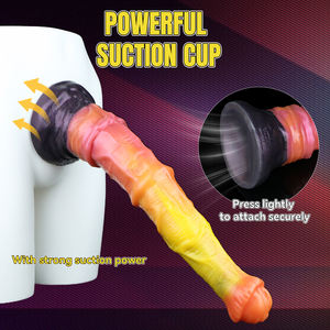 Extra Lange Paard Penis Dubbellaags Dildo Dikke Pik Vagina Massage Zuignap Anale Plug Siliconen Dildo Seksspeeltje Groothandel - Product Image 4