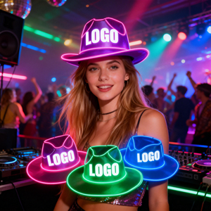 Chapeau de cowboy/cowgirl lumineux LED personnalisé et coloré pour adulte, style western, chapeau de fête LED, chapeaux de cowgirl colorés en gros - Product Image 6