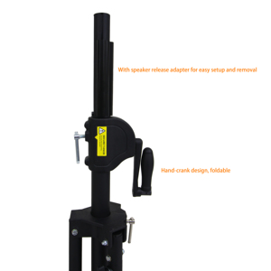 Support de haut-parleur trépied pliable WP-161B avec pieds télescopiques réglables, hauteur réglable de 130 à 200 cm et capacité de 60 kg - Product Image 3