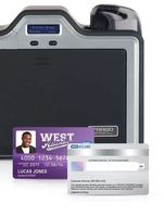 Fargo HDP5000 ID Printer kartu UV holografik PVC Printer Retransfer tunggal dan dua sisi mesin Printer kartu identitas
