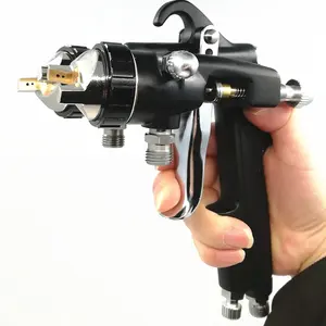 Double 1.4mm nozzle pressure spray gun Nano chrome painting dual head Air pneumatic pressure sprayer