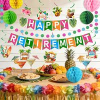 Décorations de fête de retraite hawaïenne Luau pour hommes et femmes, bannière tropicale de retraite, boules en nid d'abeille, guirlande de points tourbillonnants suspendus