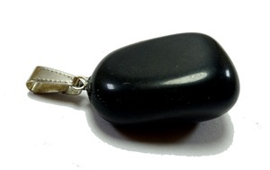 Black Obsidian Stone Pendant with Irregular Natural Shape Elegant <b>Charm</b> for Handmade Jewelry or Necklace Projects - Product Image 2