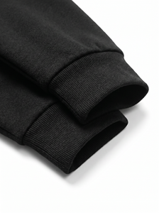Sudadera con Capucha Negra Extra Grande Unisex, Sudadera con Cierre Asimétrico y Bolsillo para Otoño, Estilo Urbano - Product Image 5