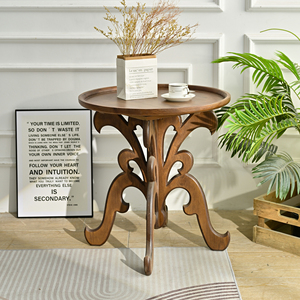 Home Living Room Accent Walnut Color <b>Round</b> Wood <b>Coffee</b> <b>Table</b> with Butterfly Leg - Product Image 1