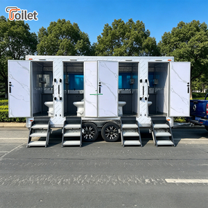 Remolque <span class=keywords><strong>de</strong></span> Baño Portátil <span class=keywords><strong>de</strong></span> Lujo con 4 Cabinas, Remolque <span class=keywords><strong>de</strong></span> Baño para Campamentos, Remolque <span class=keywords><strong>de</strong></span> Inodoro Móvil para Caravanas - Product Image 1