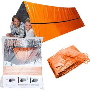 Abri de survie Wokedo Orange, tente tubulaire d'urgence, matériau PE, imperméable, toutes saisons, 240x150cm - Product Image 1