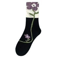 Kaos Kaki Wanita Katun Berkualitas Tinggi Grosir Pabrik, Motif Bunga, Kaos Kaki Olahraga, Kaos Kaki Sehari-hari, Model Crew Socks