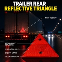 Réflecteur triangulaire arrière de remorque, rouge, prismatique, homologué SAE DOT E-mark, 2 trous de fixation, sécurité pour camions