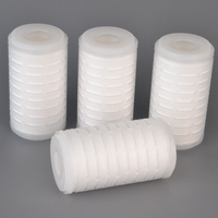 Cartouche filtrante plissée de 5 pouces, membrane microporeuse PP à pression plate 022 045 m, type à bord droit, purificateurs universels d'eau et de vin
