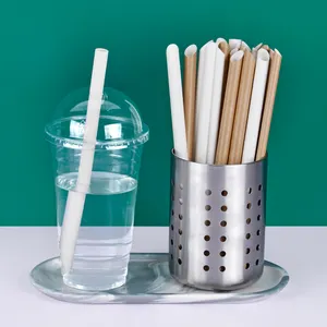 Biodegradable Big Drinking Straws Sharp Strong Thick Individually Wrapped Paper Straws