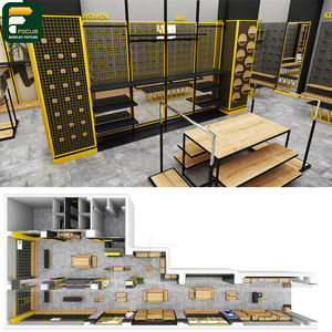 Étagère d'exposition de vêtements minimaliste pour magasin, comptoir de vêtements, vitrine de vêtements, armoire en verre, mobilier de magasin - Product Image 5