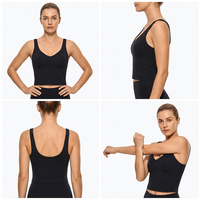 Soutien-gorge de sport à col en U double face à trois couches Cloud-Feel pour femmes, soutien-gorge de yoga à haute élasticité avec tissu respirant