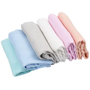 Wholesale Cheap Price Custom Soft Breathable Cotton Baby Blanket 47*47inch Pink Purple White Baby Infant Muslin Swaddle Blanket