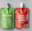 Pochette à bec verseur personnalisable et recyclable pour savon liquide, huile corporelle, lotion, crème pour les mains, emballage de produits de soin de la peau