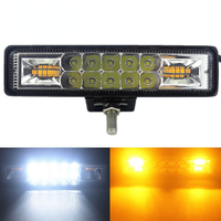 Barre lumineuse de travail stroboscopique 48W Jaune Blanc Barre lumineuse LED pour 4X4 Tout-terrain Jeep SUV Moto Camion Remorque Accessoires